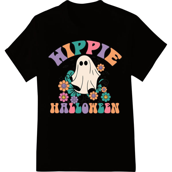 Groovy Hippie Ghost: Retro Halloween Heat Transfer Print - SUPERDTF - DTF Prints - DTF Transfers - Custom DTF Prints