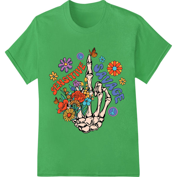 Groovy Skeleton Hand Peace Sign | Psychedelic 60s DTF Print - SUPERDTF - DTF Prints - DTF Transfers - Custom DTF Prints