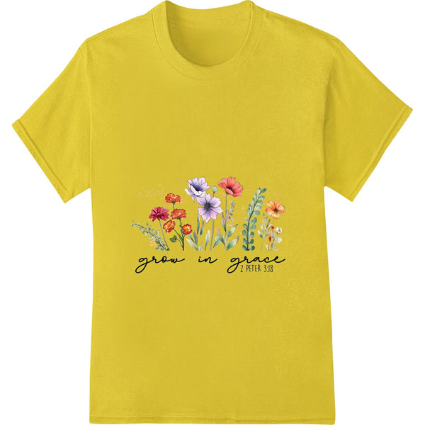 Grow in Grace Watercolor Floral DTF Print Heat Transfer - SUPERDTF - DTF Prints - DTF Transfers - Custom DTF Prints