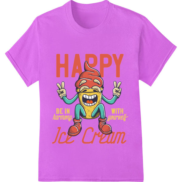 Happy Ice Cream: Joyful Cartoon DTF Print Heat Transfer - SUPERDTF - DTF Prints - DTF Transfers - Custom DTF Prints