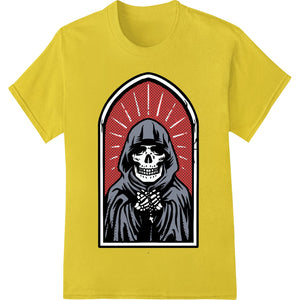 Haunting Hooded Skull Graphic: Gothic Style Heat Transfer - SUPERDTF - DTF Prints - DTF Transfers - Custom DTF Prints