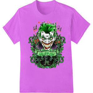 Haunting Joker Halloween Print - Creepy Clown Villain - SUPERDTF - DTF Prints - DTF Transfers - Custom DTF Prints