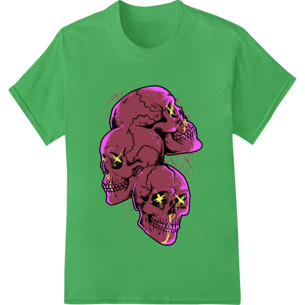 Haunting Pink Skull Trio: Edgy Halloween DTF Print - SUPERDTF - DTF Prints - DTF Transfers - Custom DTF Prints