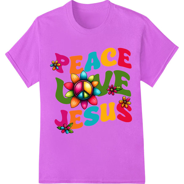 Hippie Easter: Colorful Peace Love Jesus DTF Print Transfer - SUPERDTF - DTF Prints - DTF Transfers - Custom DTF Prints