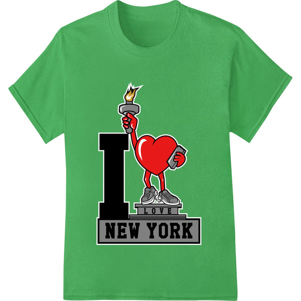 I Heart NY: Iconic Big Apple Love, Torch - Bearing Cartoon - SUPERDTF - DTF Prints - DTF Transfers - Custom DTF Prints