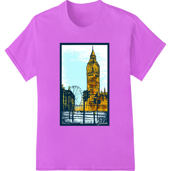 Iconic Big Ben London Illustration DTF Print Heat Transfer - SUPERDTF - DTF Prints - DTF Transfers - Custom DTF Prints