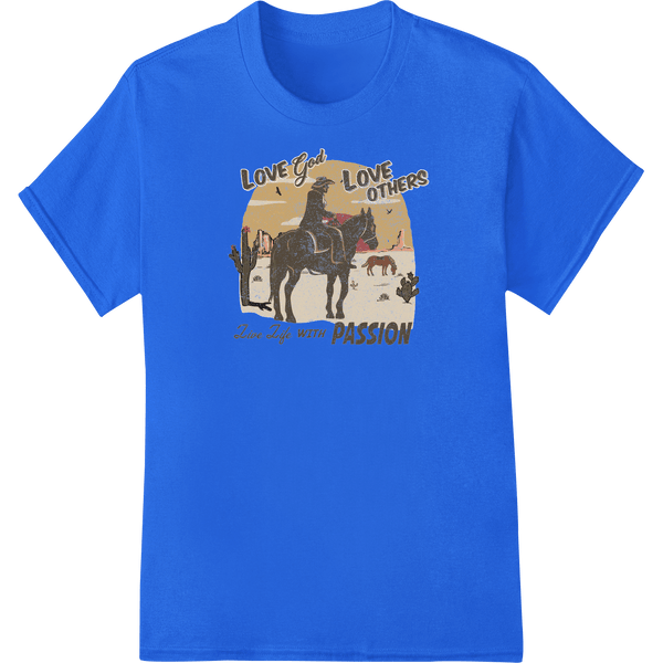 Inspirational Cowboy 'Live with Passion' DTF Heat Transfer - SUPERDTF - DTF Prints - DTF Transfers - Custom DTF Prints