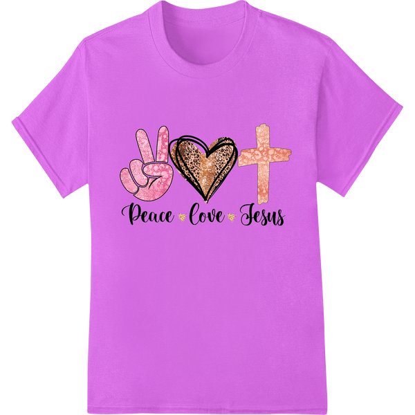 Inspire Faith & Love with 'Peace Love Jesus' DTF Print Transfer - SUPERDTF - DTF Prints - DTF Transfers - Custom DTF Prints