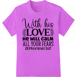 Inspiring Faith: God's Love Calms Fears - Zephaniah 3:17 - SUPERDTF - DTF Prints - DTF Transfers - Custom DTF Prints