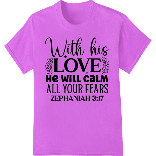 Inspiring Faith: God's Love Calms Fears - Zephaniah 3:17 - SUPERDTF - DTF Prints - DTF Transfers - Custom DTF Prints