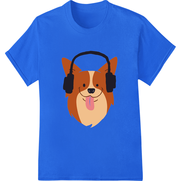 Jammin' Pup: Cute Dog with Headphones DTF Print Transfer - SUPERDTF - DTF Prints - DTF Transfers - Custom DTF Prints