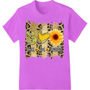 Leopard Sunflower 'Peace Love Sunshine' Motivational Design - SUPERDTF - DTF Prints - DTF Transfers - Custom DTF Prints