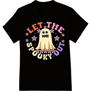 Let the Spooky Shine: Adorable Ghost Halloween DTF Print - SUPERDTF - DTF Prints - DTF Transfers - Custom DTF Prints