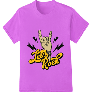 Let's Rock: Bold Gold 'Rock On' Hand Heat Transfer - SUPERDTF - DTF Prints - DTF Transfers - Custom DTF Prints