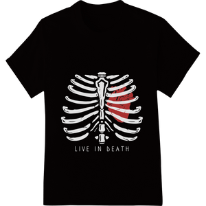 Live in Death: Bold Skeleton Rib Cage DTF Print Transfer - SUPERDTF - DTF Prints - DTF Transfers - Custom DTF Prints