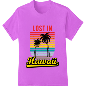 Lost in Hawaii: Tropical Sunset Palm Trees Heat Transfer - SUPERDTF - DTF Prints - DTF Transfers - Custom DTF Prints