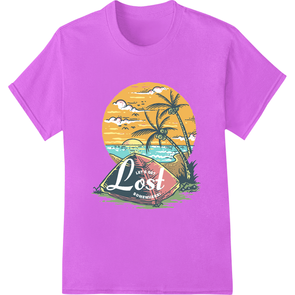 Lost in Paradise: Tropical Beach DTF Print Heat Transfer - SUPERDTF - DTF Prints - DTF Transfers - Custom DTF Prints