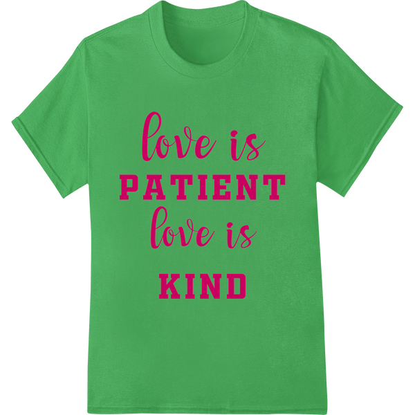 Love is Patient, Love is Kind - Inspiring DTF Print Design - SUPERDTF - DTF Prints - DTF Transfers - Custom DTF Prints