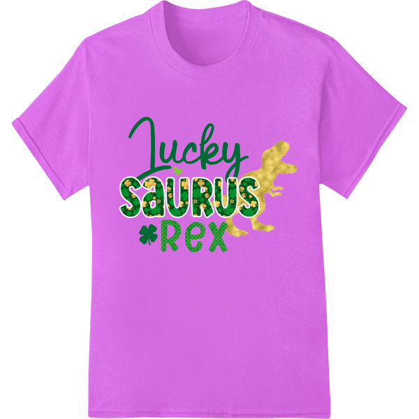 Lucky Saurus Rex: St. Patrick's Day Dino DTF Print Transfer - SUPERDTF - DTF Prints - DTF Transfers - Custom DTF Prints