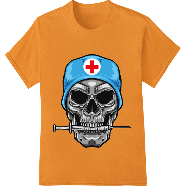 Macabre Medical Skull in Blue Cap - Edgy DTF Print Transfer - SUPERDTF - DTF Prints - DTF Transfers - Custom DTF Prints