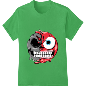 Macabre Skull Heat Transfer - Edgy Red & Black Design - SUPERDTF - DTF Prints - DTF Transfers - Custom DTF Prints