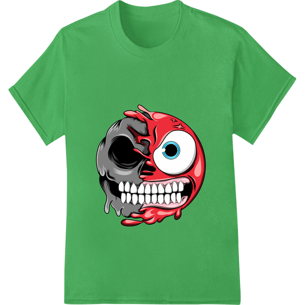 Macabre Skull Heat Transfer - Edgy Red & Black Design - SUPERDTF - DTF Prints - DTF Transfers - Custom DTF Prints