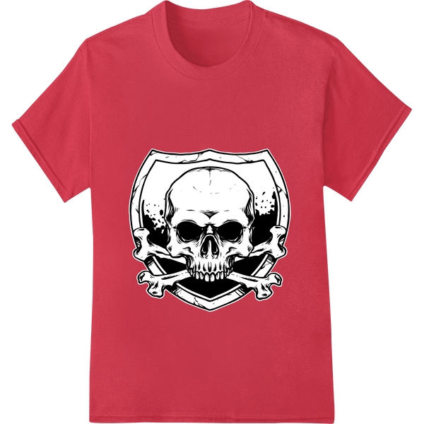 Macabre Skull Shield: Dark Gothic DTF Print Heat Transfer - SUPERDTF - DTF Prints - DTF Transfers - Custom DTF Prints