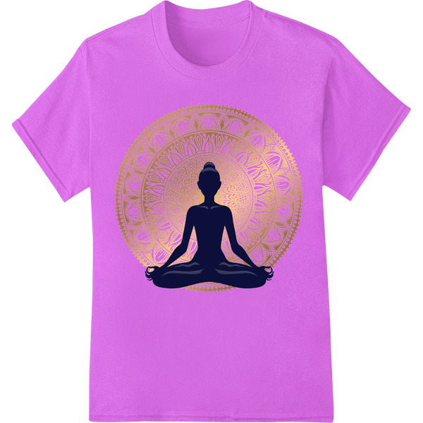 Mandala Meditation: Radiant Gold Yoga Print by Super DTF - SUPERDTF - DTF Prints - DTF Transfers - Custom DTF Prints