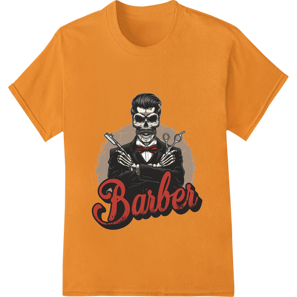 Menacing Skeleton Barber DTF Print - Edgy Halloween Style - SUPERDTF - DTF Prints - DTF Transfers - Custom DTF Prints