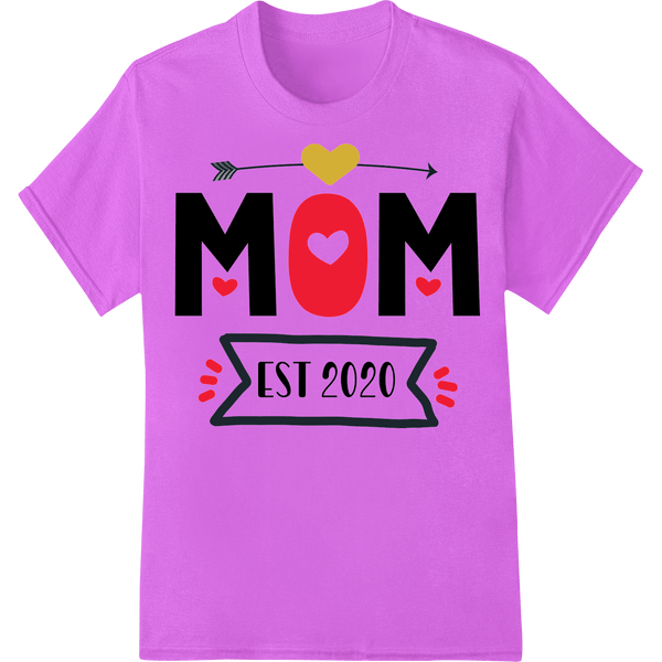 MOM EST 2020 Mother's Day Celebration Heart DTF Print Design - SUPERDTF - DTF Prints - DTF Transfers - Custom DTF Prints