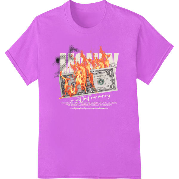 Money to Burn: Fiery Dollar Bill DTF Print Transfer - SUPERDTF - DTF Prints - DTF Transfers - Custom DTF Prints