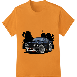 Monochrome Monster Muscle Car Heat Transfer for Halloween - SUPERDTF - DTF Prints - DTF Transfers - Custom DTF Prints