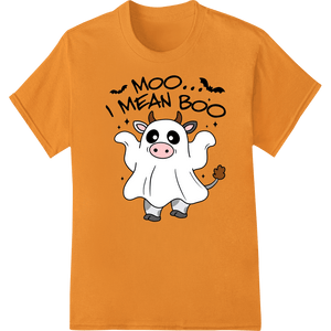 Moo - Boo Cow Ghost: Spooky Cute Halloween Fun - SUPERDTF - DTF Prints - DTF Transfers - Custom DTF Prints