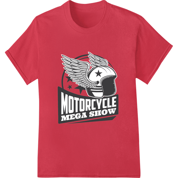 MOTORCYCLE MEGA SHOW: Winged Helmet DTF Print Heat Transfer - SUPERDTF - DTF Prints - DTF Transfers - Custom DTF Prints