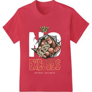 No Excuses Gold Knuckles Fist DTF Print Heat Transfer - SUPERDTF - DTF Prints - DTF Transfers - Custom DTF Prints