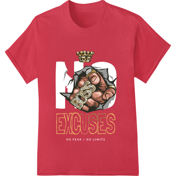 No Excuses Gold Knuckles Fist DTF Print Heat Transfer - SUPERDTF - DTF Prints - DTF Transfers - Custom DTF Prints