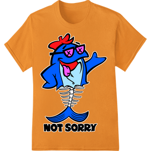 Not Sorry! Rebellious Cartoon Fish Super DTF Print - SUPERDTF - DTF Prints - DTF Transfers - Custom DTF Prints