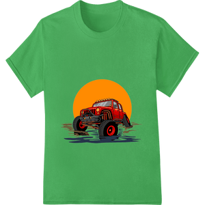 Offroad Adventure: Iconic Jeep Silhouette Against Vibrant Sun - SUPERDTF - DTF Prints - DTF Transfers - Custom DTF Prints