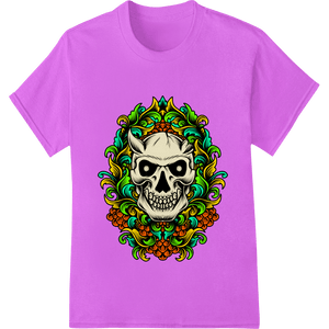 Ornate Skull Day of the Dead DTF Print Heat Transfer - SUPERDTF - DTF Prints - DTF Transfers - Custom DTF Prints