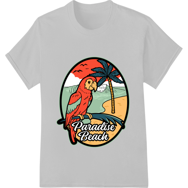 Parrot Paradise: Tropical Beach Escape DTF Print Transfer - SUPERDTF - DTF Prints - DTF Transfers - Custom DTF Prints