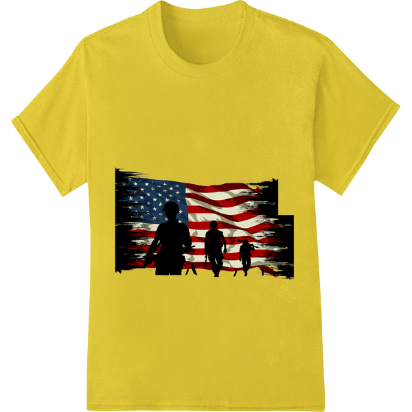 Patriotic Family Silhouette American Flag Heat Transfer - SUPERDTF - DTF Prints - DTF Transfers - Custom DTF Prints