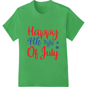 Patriotic 'Happy 4th of July' Typography Heat Transfer - SUPERDTF - DTF Prints - DTF Transfers - Custom DTF Prints