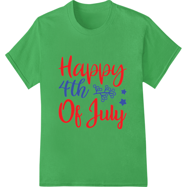 Patriotic 'Happy 4th of July' Typography Heat Transfer - SUPERDTF - DTF Prints - DTF Transfers - Custom DTF Prints