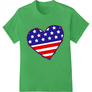 Patriotic Heart - Shaped American Flag DTF Print Transfer - SUPERDTF - DTF Prints - DTF Transfers - Custom DTF Prints