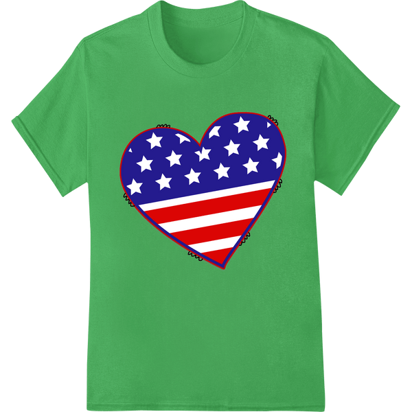 Patriotic Heart - Shaped American Flag DTF Print Transfer - SUPERDTF - DTF Prints - DTF Transfers - Custom DTF Prints