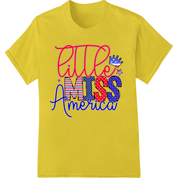 Patriotic Little Miss America 4th of July Heat Transfer - SUPERDTF - DTF Prints - DTF Transfers - Custom DTF Prints