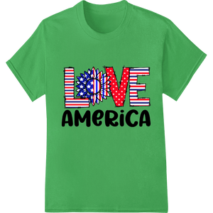 Patriotic 'LOVE AMERICA' Typography DTF Print Heat Transfer - SUPERDTF - DTF Prints - DTF Transfers - Custom DTF Prints