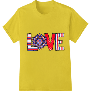 Patriotic LOVE: Bold 4th of July Heat Transfer Design - SUPERDTF - DTF Prints - DTF Transfers - Custom DTF Prints