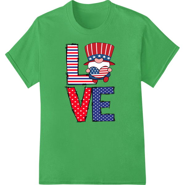 Patriotic LOVE: Festive 4th of July Heat Transfer Design - SUPERDTF - DTF Prints - DTF Transfers - Custom DTF Prints