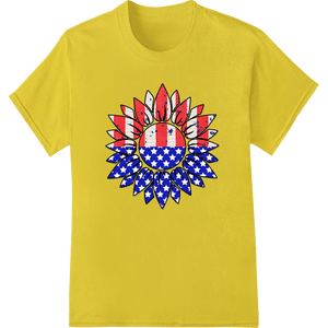 Patriotic Sunflower: American Flag Fusion Design - SUPERDTF - DTF Prints - DTF Transfers - Custom DTF Prints